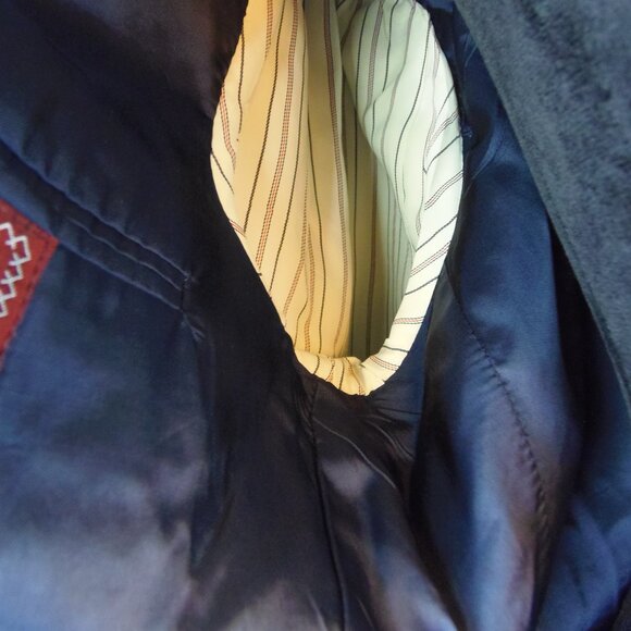 Vintage Jos A Banks Clothiers 100% Wool Dk Blue Plaid Sports Coat Union Label - Picture 5 of 11